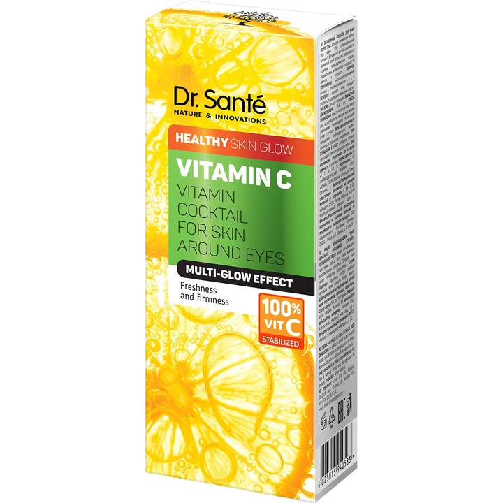 Crema de fata Dr. Sante, Vitamin C, 15 ml, pentru toate tipurile de piele, reduce cearcanele si umflaturile