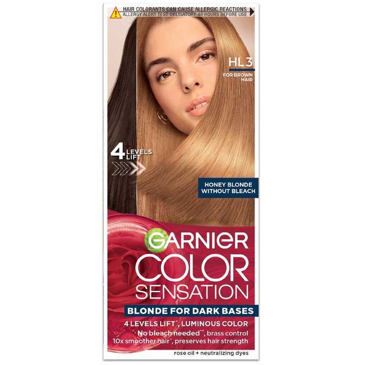 Vopsea de par Garnier Color Sensation HL3, 4 tonuri mai deschis, fara reflexe matasoase