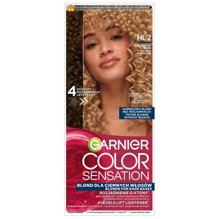 Vopsea de par Garnier Color Sensation HL2, 4 nuante mai deschise, fara amoniac