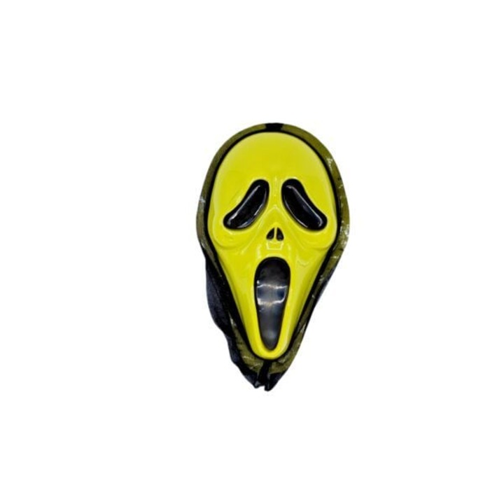 Masca Halloween fantoma galbena cu gluga, Fabrilux, plastic rezistent, pentru adulti si copii