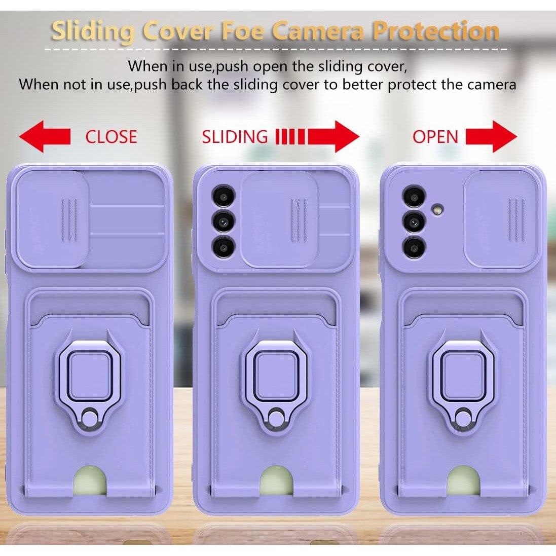 Husa telefon pentru Samsung Galaxy A56, cu suport magnetic, capac pentru camera, verde inchis, -Violet deschis