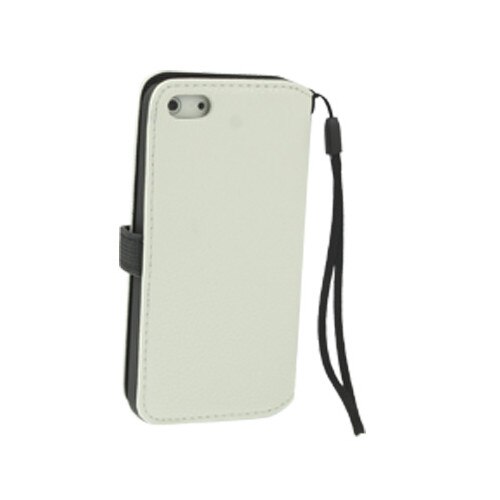 Husa protectie SKY-TEXTURE ELEGANCE pentru iPhone 5 / 5S / 5 SE, cu FLIP orizontal, inchidere magnetica, piele - Alb