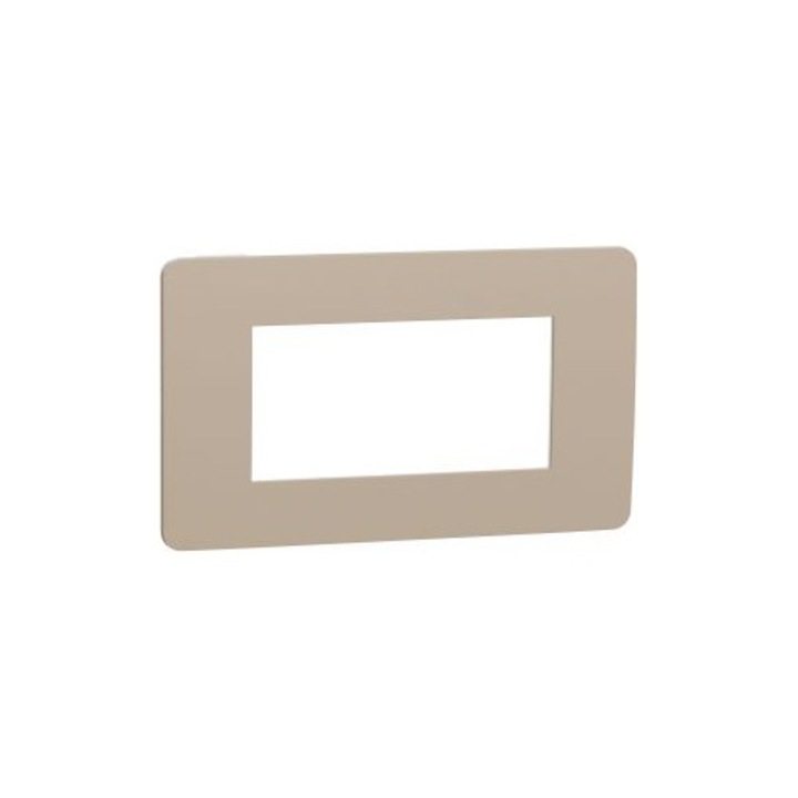 Priză Schneider Electric Unica Studio Color, 4 module, Nisipiu/Alb, montare aparentă