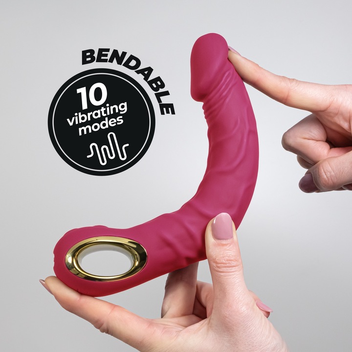 Vibrator LoveCherry Magnus Bend Flexibil Roz, 22, 5 cm, 10 rezgésmód