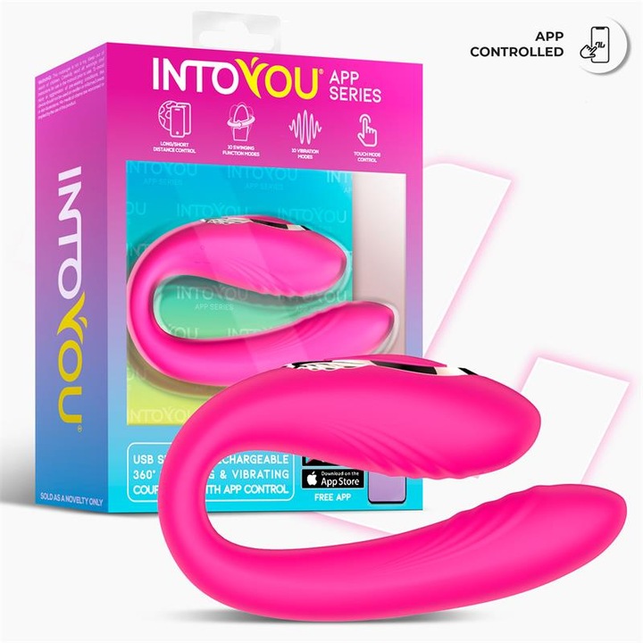 Vibrator LoveCherry Couty, applikációval vezérelhető, 360 fokos oszcilláció, ultra-puha szilikon, vízálló