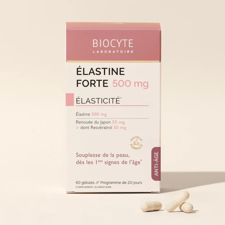 Хранителна добавка с еластин, Biocyte, Elastine Forte, 60 капсули