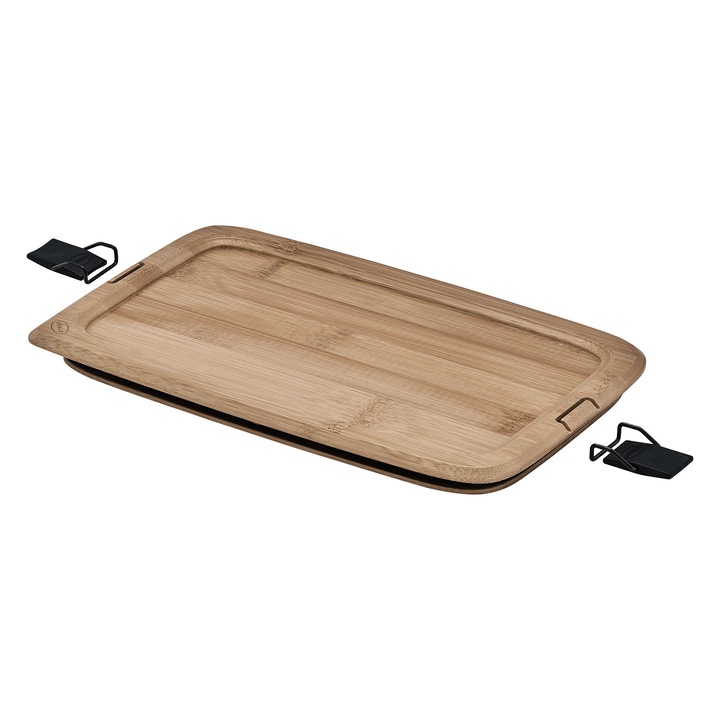 Capac din lemn pentru caserola Flexx2Go Snack Rösle, capacitate 1.5 litri, pastreaza alimentele fresh, poate fi folosit si ca platou, material lemn bambus, compatibil cu frigider, eco-friendly, lemn