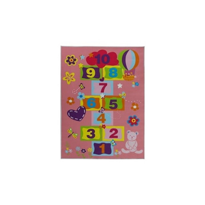 Covoras Decorativ Dreptunghiular Roz Joc Sotronul 120x90cm