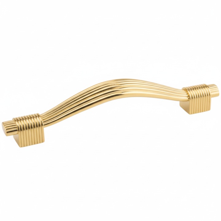 Maner pentru mobila Reed, finisaj auriu lucios, L:128 mm