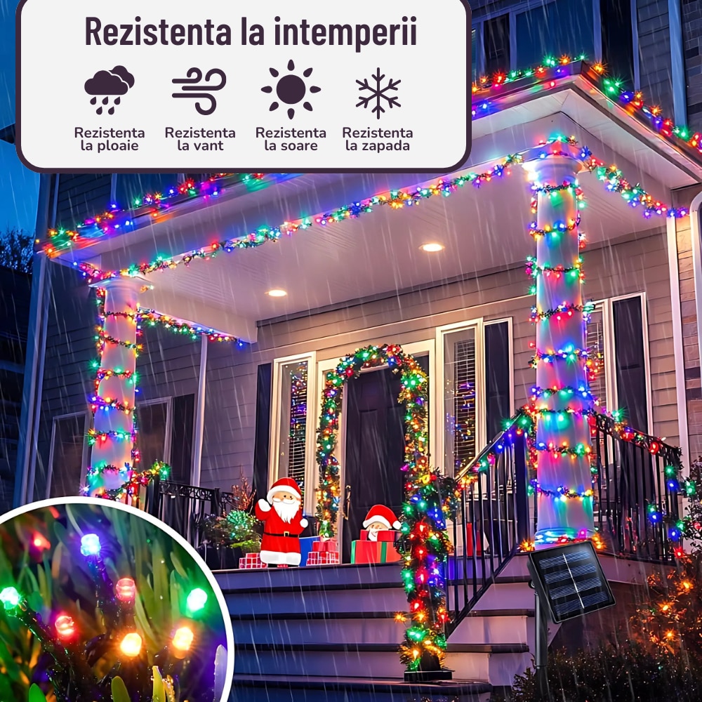 Instalatie Liniara de Craciun AriDam® 100 m Pe Rola – Multicolor, 8 ...