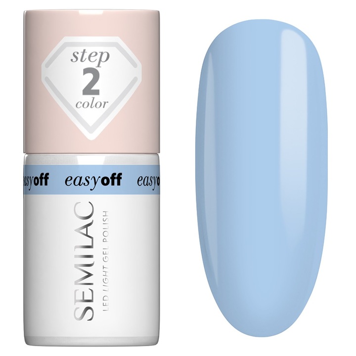 Oja SEMILAC Easy Off, hibrid, albastru, 7 ml