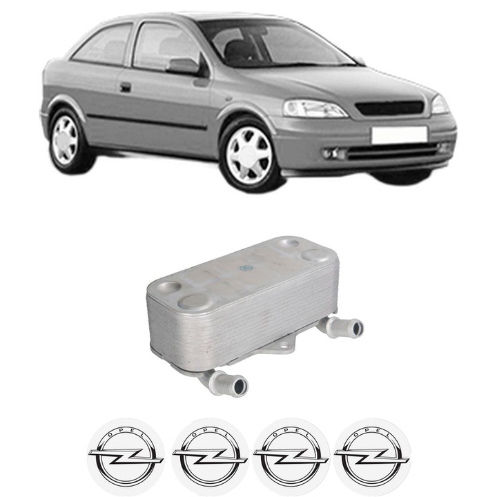 Radiator racire ulei OPEL ASTRA G Hatchback (T98) din 1998-2005 KW 60 CP 82 CMC 1995, Auto, din aluminiu, 4x Stickere auto cu OPEL