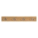 Cuier perete, BREZIUM, 4 carlige duble, Lemn/Metal, Maro deschis, 50x1.2x7 cm
