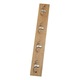Cuier perete, BREZIUM, 4 carlige duble, Lemn/Metal, Maro deschis, 50x1.2x7 cm