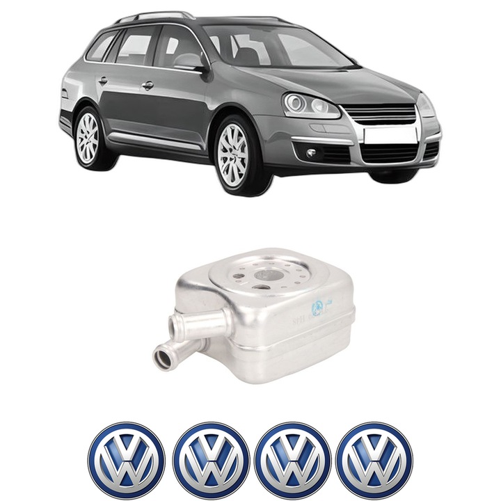 Radiator racire ulei Volkswagen GOLF V Variant (1K5) din 2007-2009 KW 75 CP 102 CMC 1595, Auto, din aluminiu, 4x Stickere auto cu Volkswagen