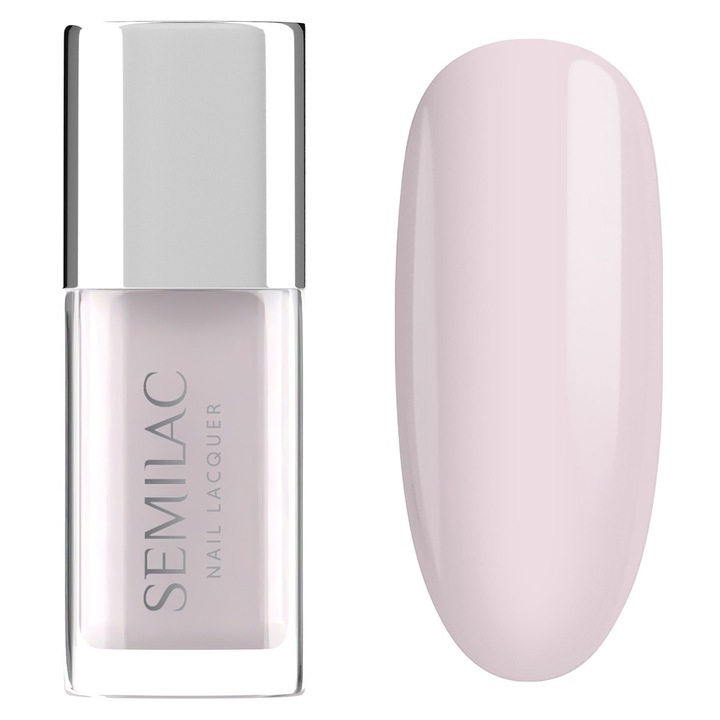 Oja Semilac 102 Sheer Milky Pink, 9 ml, roz, efect natural, uscare rapida