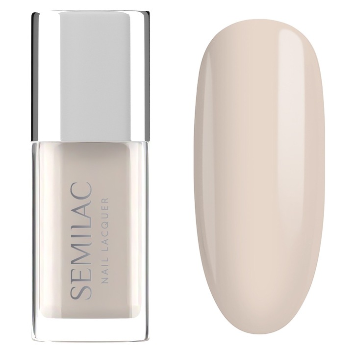 Oja Semilac 104 Cream Supreme, bej, 9 ml, uscare rapida, rezistenta la ciobire