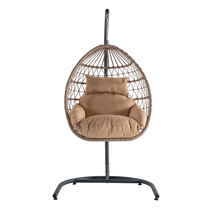 Leagan suspendat Expomo ORBIT, dimensiune 193x120x110 cm, culoare cappuccino