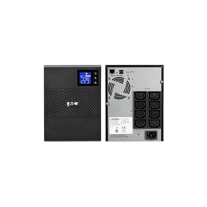 UPS Eaton 1050W, mini Tower, Line Interactive, sinusoida pura, display LCD