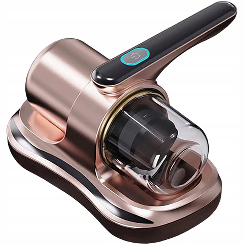 Aspirator antiacarieni pentru persoanele cu alergii, cu raze UV si filtru HEPA KESNUP, reincarcabil la USB, ideal pentru dormitor, lenjerie de pat, perne, canapea, saltea, par animale si praf, pentru curatarea covoarelor, capacitate 0.5L, Rose Gold