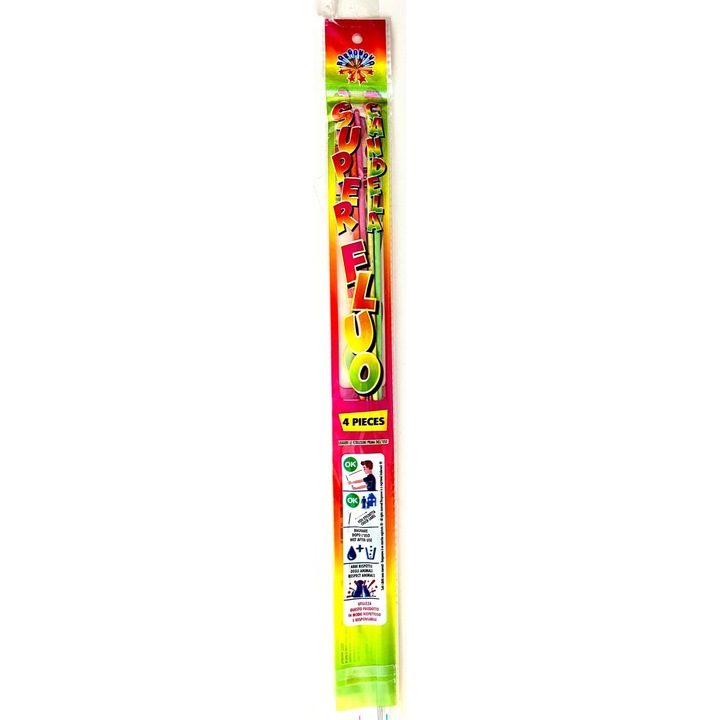 Artificii de mână Borgonovo, set 4 bucăți, flacără colorată cu străluciri aurii, multicolor, exterior