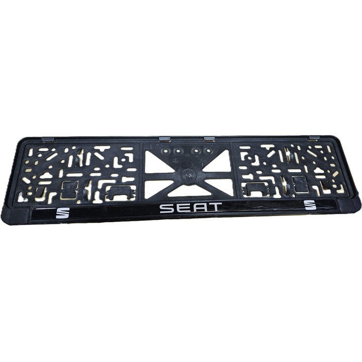 Suport Numar Auto SEAT, Negru, Compatibil Placute UE, 1 Bucata – Rezistent si Elegant