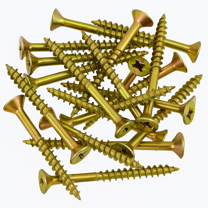 Set 50 Surub pentru lemn, PAL cap inecat, otel zincat 5x120 mm