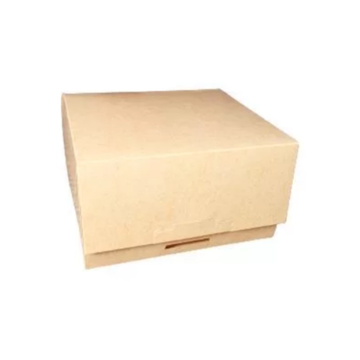 Cutii pentru prajituri natur cu autoformare, dimensiune 18x18x8cm, 50 buc/set