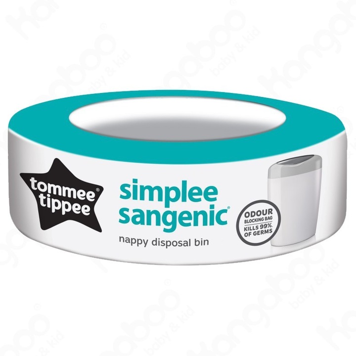 Rezervă scutece pentru galeată Tommee Tippee Sangenic antibacterian 1buc, ușor de asamblat