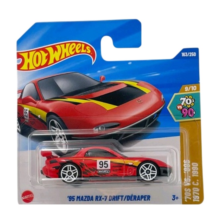Masinuta Metalica Hot Wheels Mazda RX-7 Drift/Deraper Rosu 2025 1:64