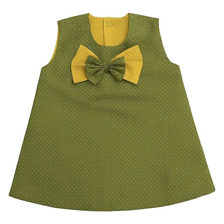 Rochita fetite, bumbac, verde, 80 CM