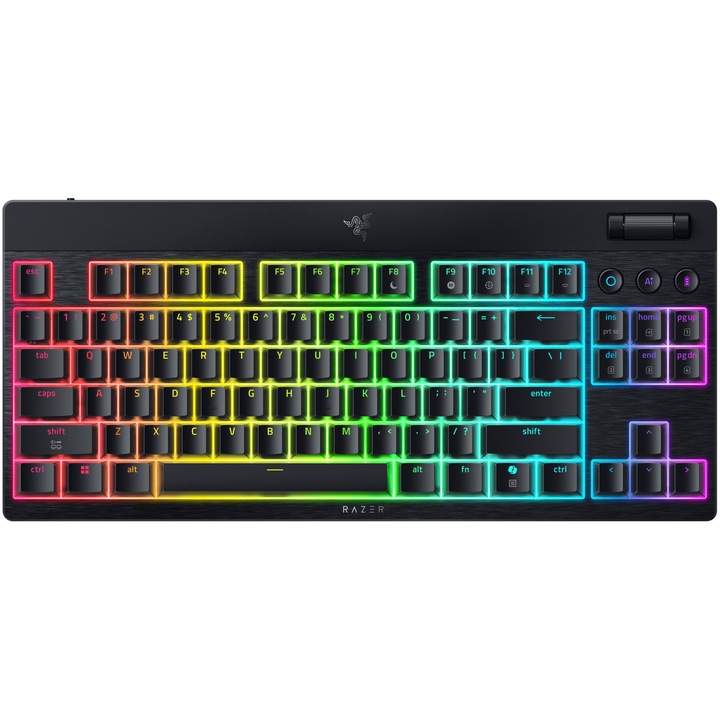 Безжична механична клавиатура Razer Blackwidow V4 Low profile HyperSpeed TKL, Razer Low-profile Mechanical Switches (Orange Tactile Switch), 110 клавиша, Razer Chroma RGB подсветка, Черен