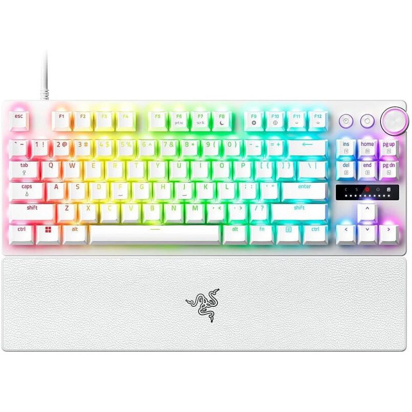 Tastatura mecanica Razer Huntsman V3 Pro Tenkeyless , iluminare Razer Chroma RGB, US layout, alb