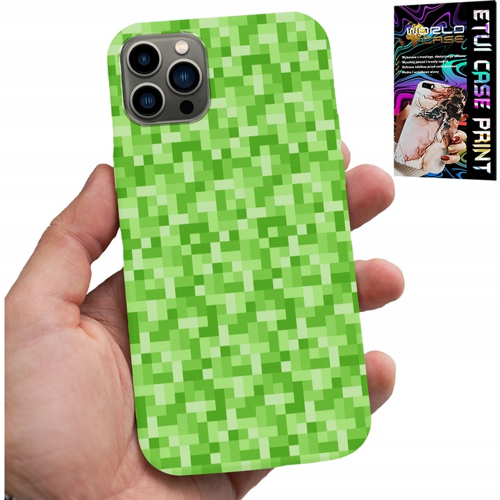 Carcasa pentru iPhone 11 Pro, World Case, silicon, imprimare full color, model Pixel Game Patterns
