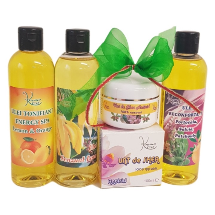 Set cadou relaxare KOSMO OIL, 4 produse cosmetice, portocală