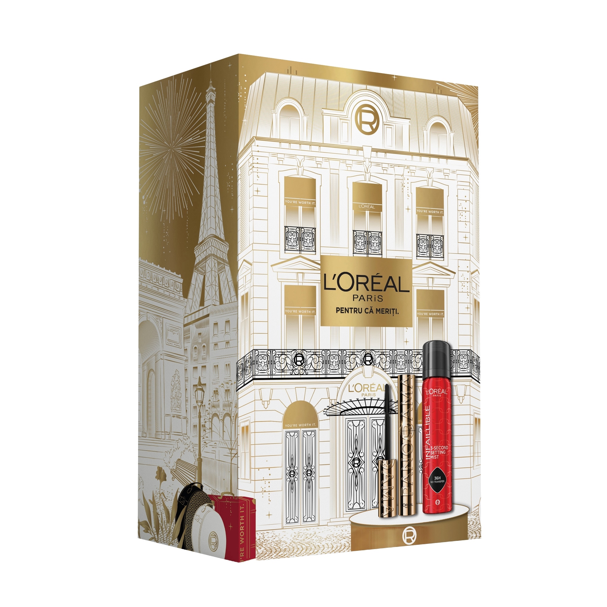 Set cadou machiaj L'Oreal Paris: Spray de fixare rezistent la