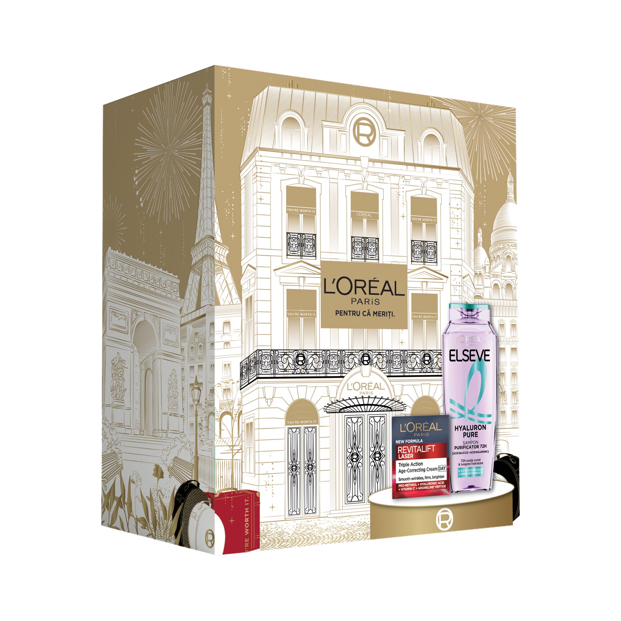 Set cadou ingrijire ten si corp L'Oreal Paris: Crema de zi antirid