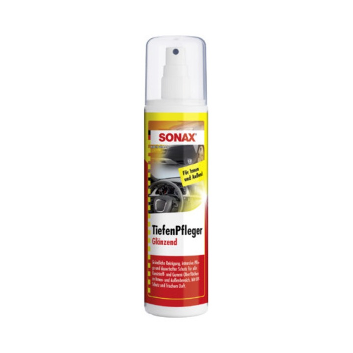 Solutie spray Sonax pentru intretinerea si protejarea componentelor din plastic si cauciuc, 300 ml