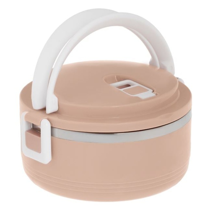 Caserola izoterma pentru alimente din inox cu inchidere ermetica, 500 ml, ideala pentru pranz la pachet, scoala, gradinita, excursii, picnic, birou