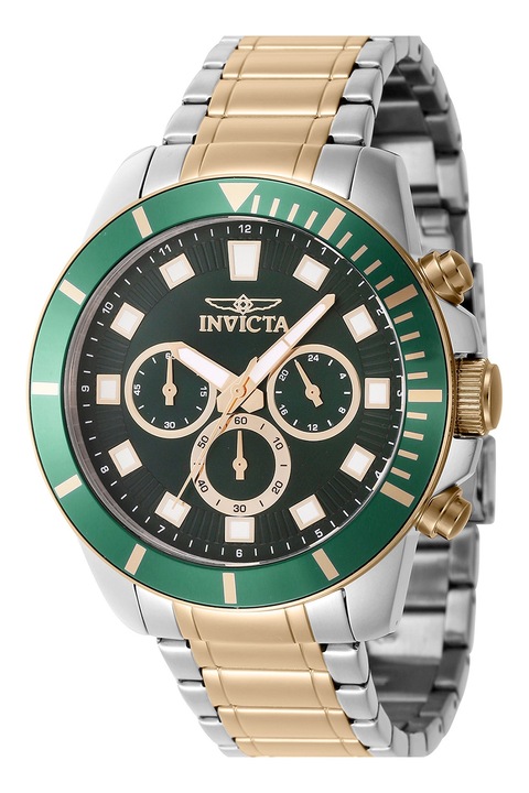 Invicta, Часовник Pro Diver от неръждаема стомана с хронограф, Сребрист, Златист