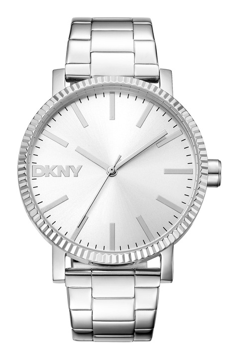 DKNY, Rozsdamentes acél karóra logós számlappal, Ezüstszín