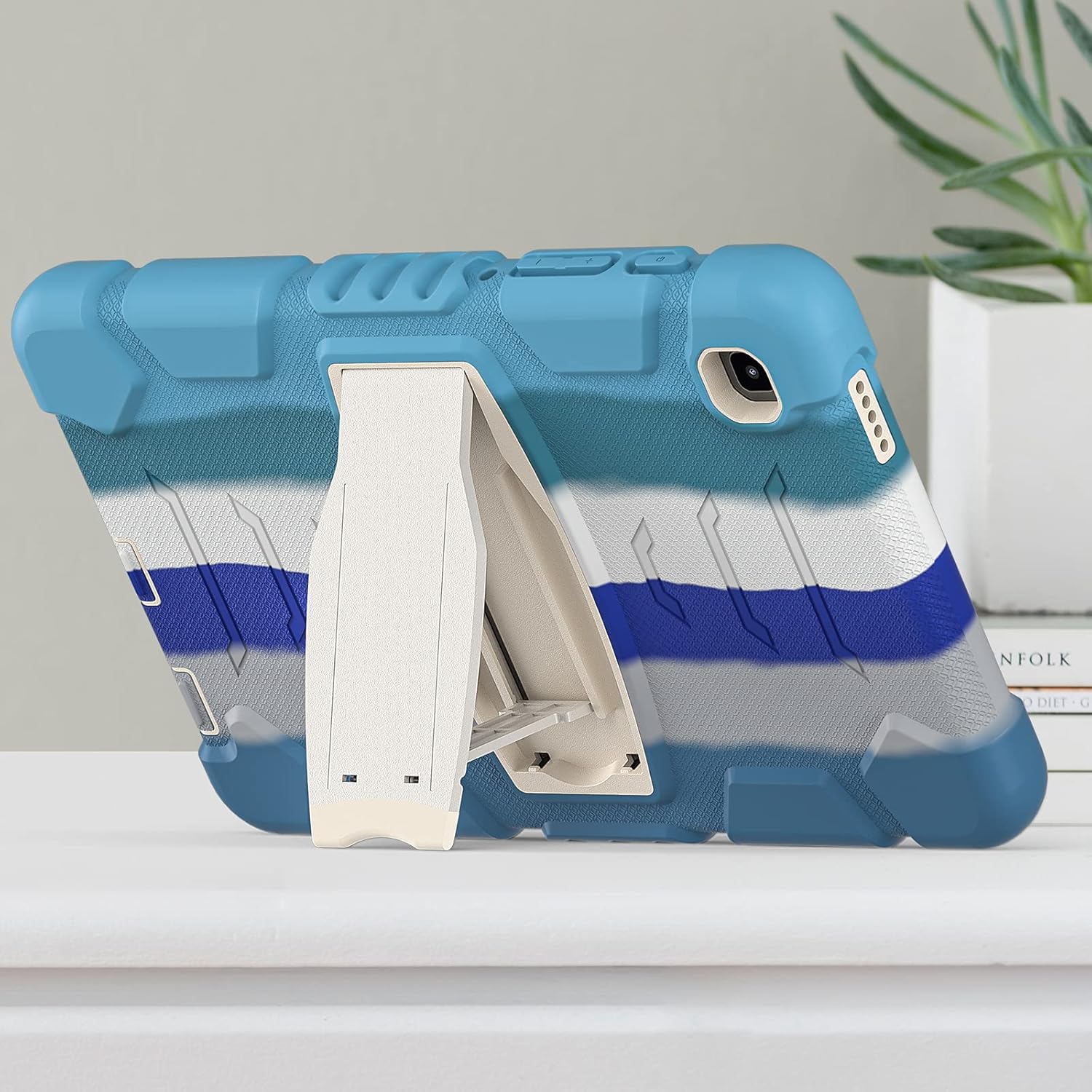 Husa Shockproof Armor pentru Samsung Galaxy Tab A7 Lite(SM-T220/T225), 8.7", Sigloo, stand Built-in, Protectie 360, Albastru multicolor