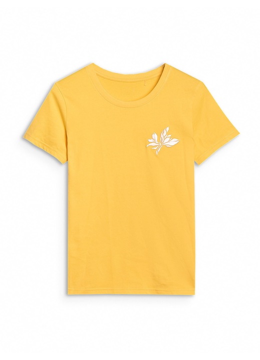 Tricou 4F, galben, bumbac 100%, botanic, Galben