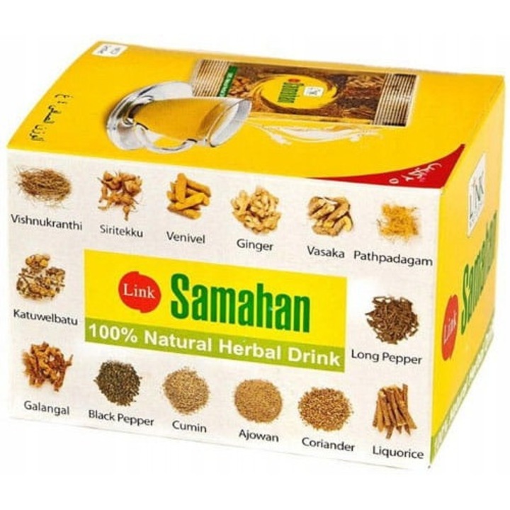 Ceai din plante ayurvedice Samahan, 25 pliculete, fara coloranti artificiali, aroma naturala