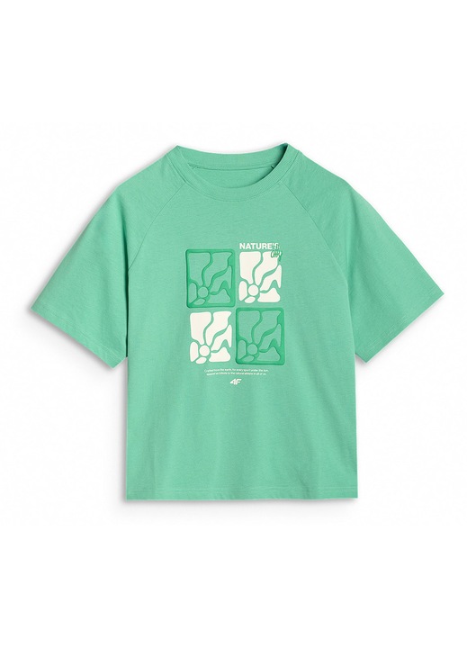 4F oversize póló, zöld pamut, Zöld, XS