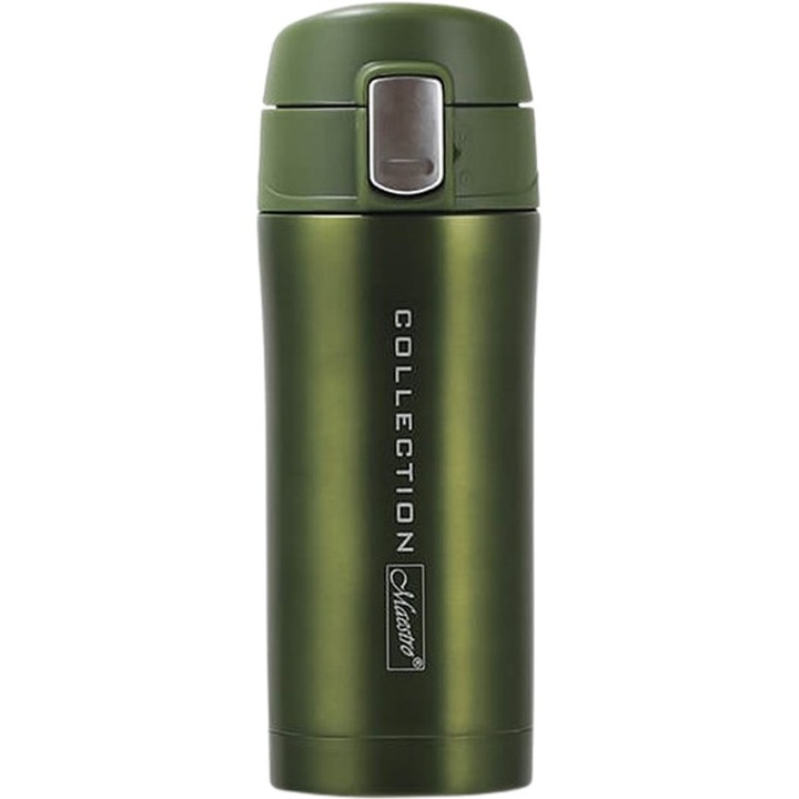 Cana termica Maestro 320 ml, verde, otel inoxidabil 304, dimensiuni 19x6,5 cm