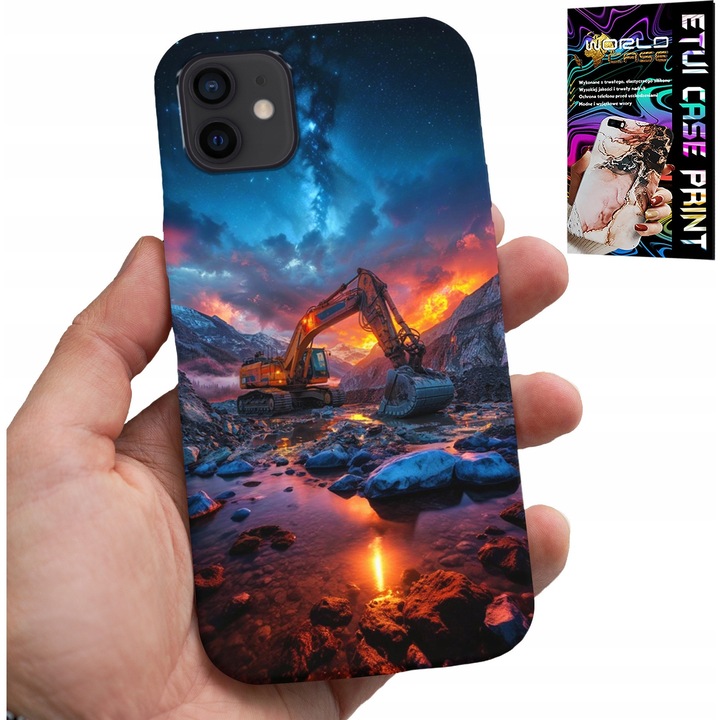 iPhone 13 Mini tok, World Case, Tractor Farm, szilikon, többszínű nyomat