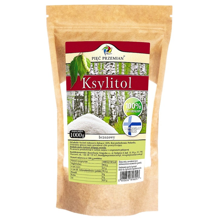 Xilitol1 kg, Piec Przemian, natural, cristalin, fara calorii, indulcitor