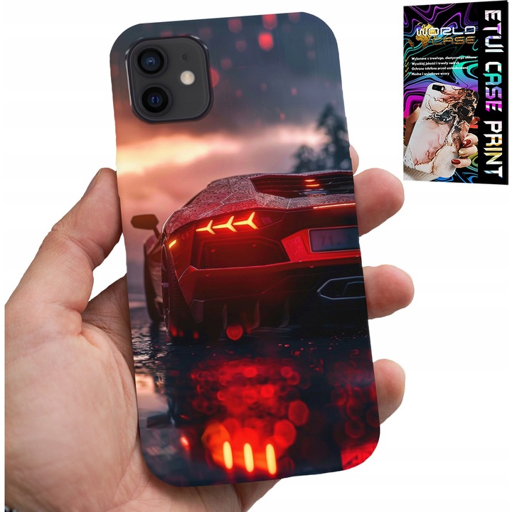 Husa pentru iPhone 13 Mini, World Case, silicon, design mașini de lux, imprimare full color