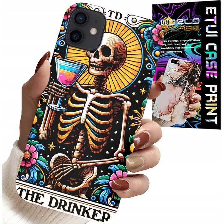 Tok iPhone 13 Mini-hez, World Case, Drinker dizájn, szilikon, többszínű